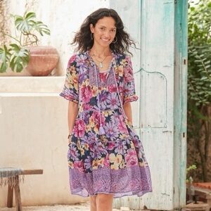 sundance field of beauty floral print mini dress